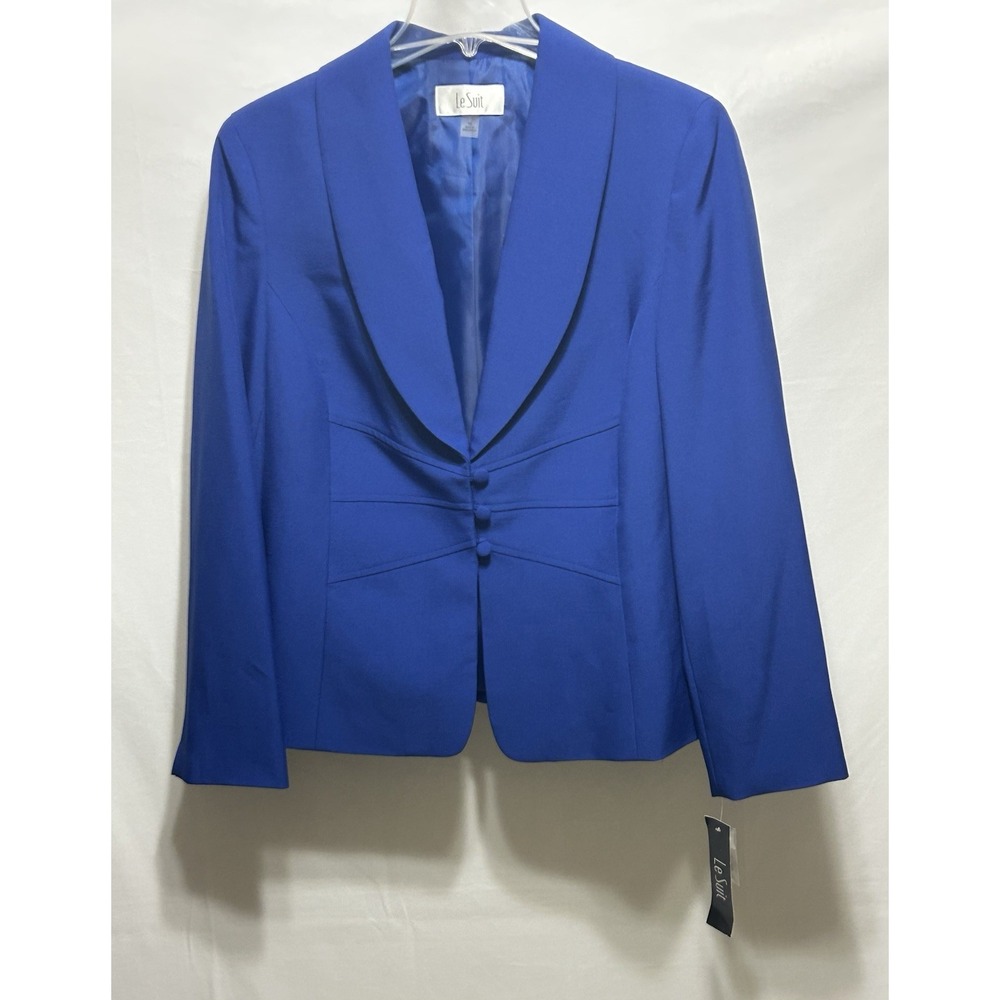 Le Suit Twilight Blue Womens 16 Blue Blazer Career Office